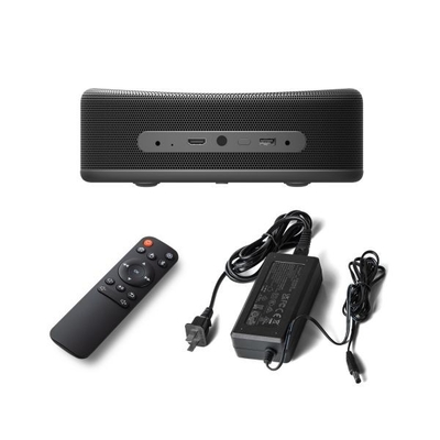 Projecteur 4k portatif intelligent indigène métallique avec le noir de prise d'USB