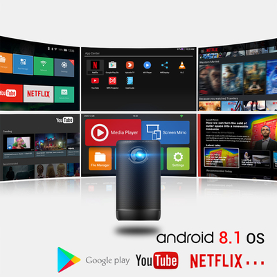 4K Android 9 projecteurs de DLP de radio du projecteur LED mini avec le mode DE HAUTE FIDÉLITÉ de haut-parleur